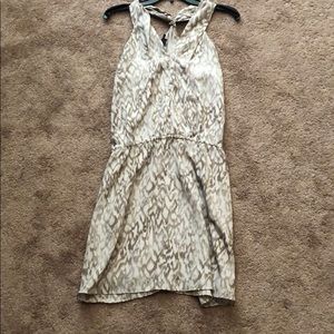 Calvin Klein white and tan dress